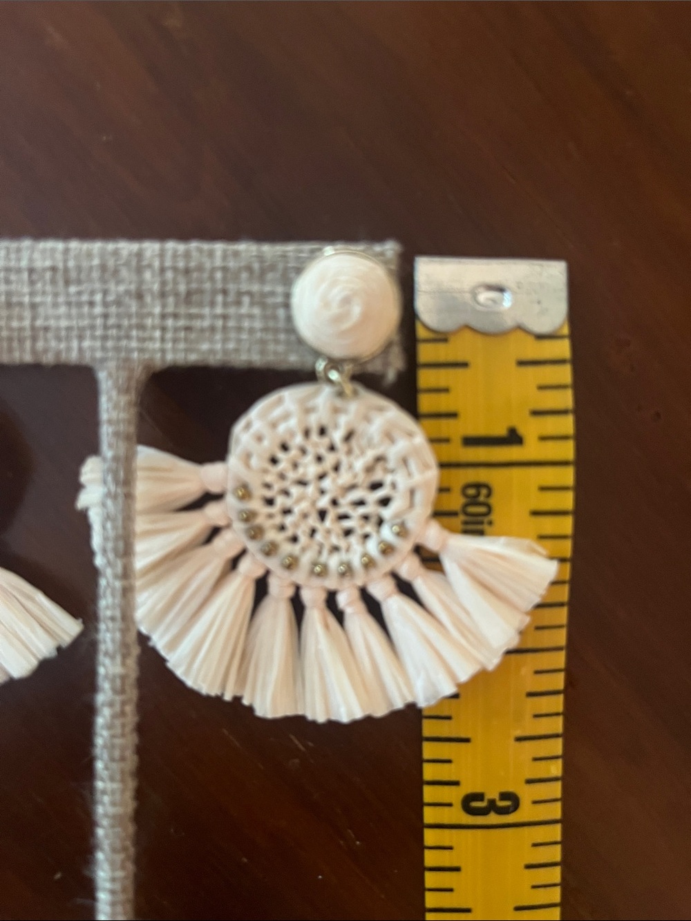 J Crew Raffia Fan Statement Earrings - Natural - Picture 9 of 9